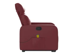 Poltrona massagens reclinável couro artificial vermelho tinto SHL827276
