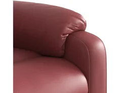 Poltrona massagens reclinável couro artificial vermelho tinto