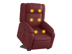 Poltrona massagens reclinável couro artificial vermelho tinto SHL667008