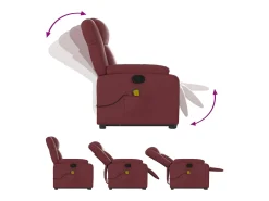 Poltrona massagens reclinável couro artificial vermelho tinto SHL667008