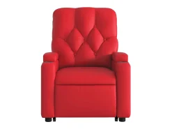 Poltrona massagens reclinável elevatória couro artif. vermelho SHL731238