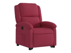 Poltrona massagens reclinável elevatória veludo vermelho tinto