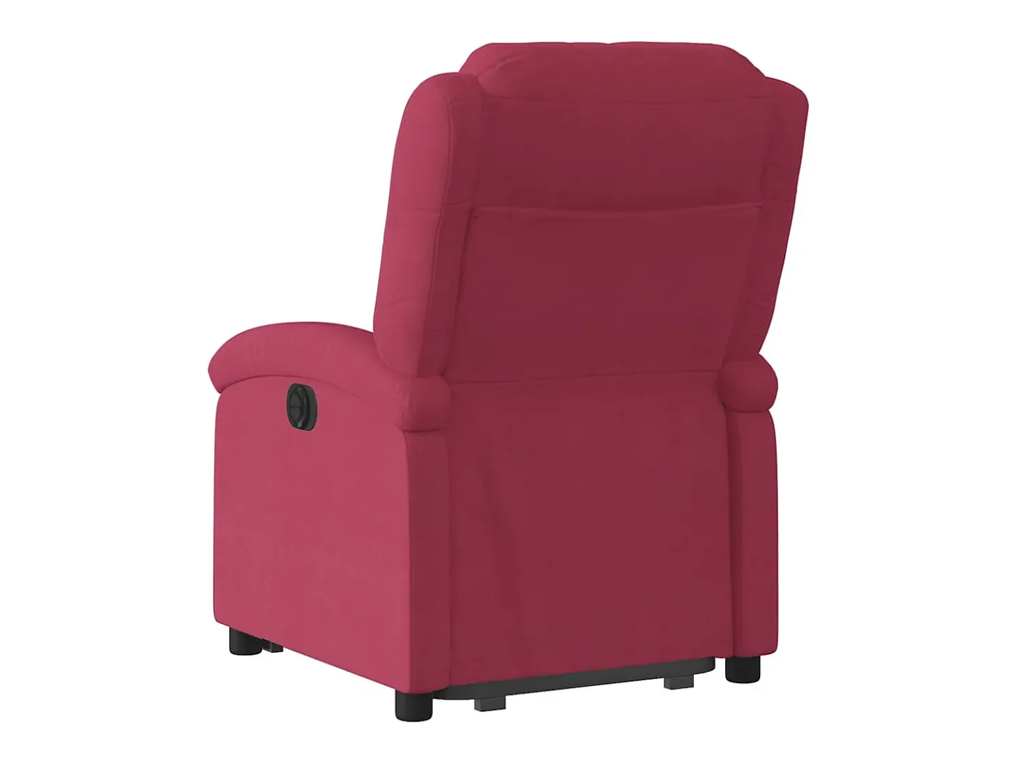 Poltrona massagens reclinável elevatória veludo vermelho tinto