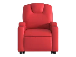 Poltrona massagens reclinável elevatória couro artif. vermelho SHL910593