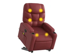 Poltrona massagens reclinável couro artificial vermelho tinto SHL100810