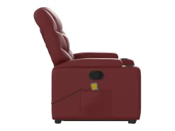 Poltrona massagens reclinável couro artificial vermelho tinto SHL100810