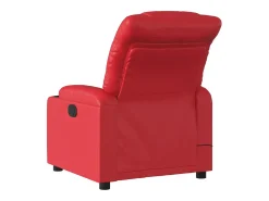 Poltrona massagens reclinável elétrica couro artif. vermelho SHL379186