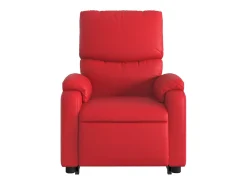 Poltrona massagens reclinável elevatória couro artif. vermelho SHL669522