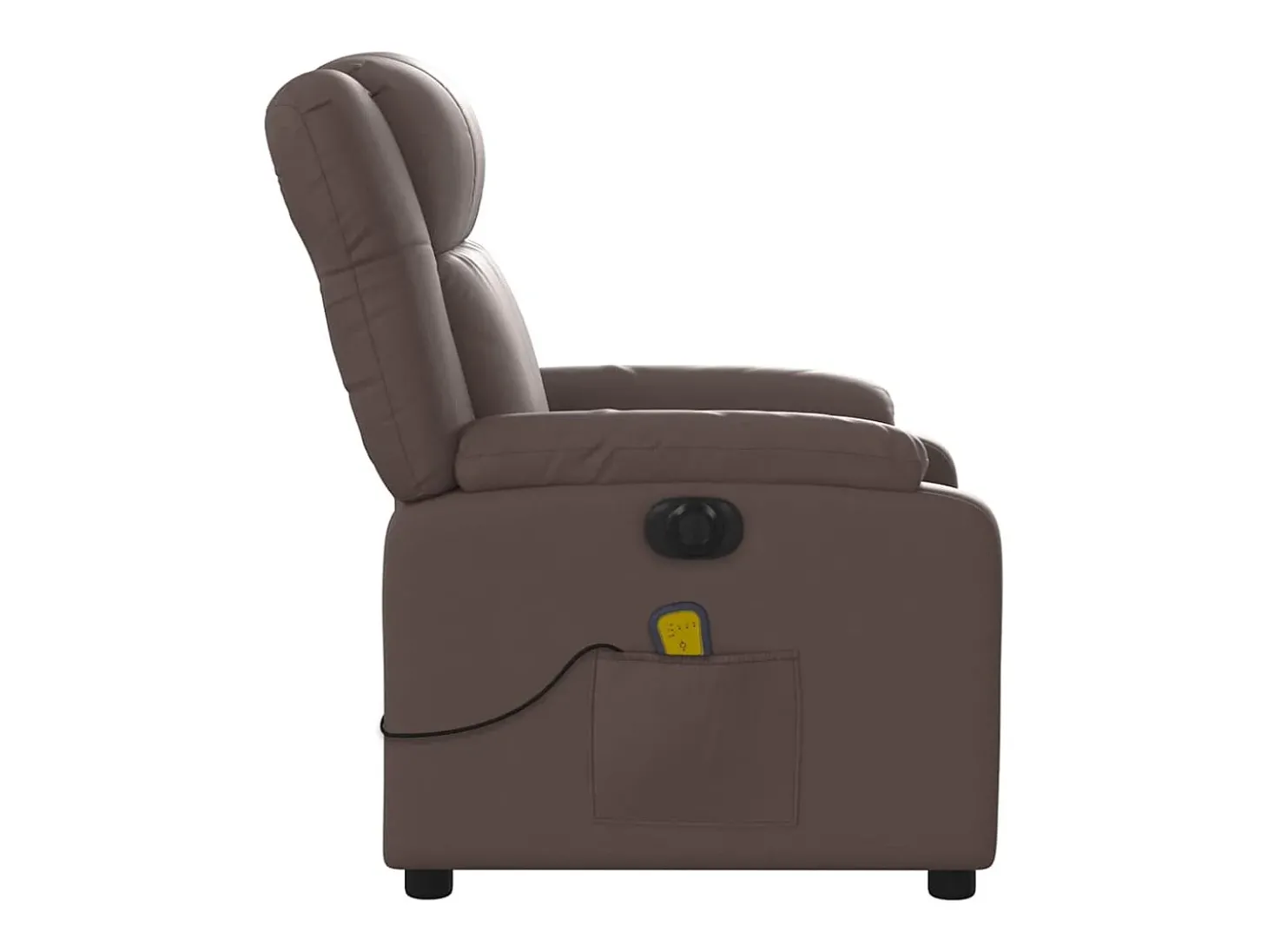 Poltrona massagens reclinável elétrica couro artif. castanho