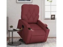 Poltrona massagens reclinável couro artificial vermelho tinto SHL194081