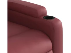 Poltrona massagens reclinável couro artificial vermelho tinto SHL709066