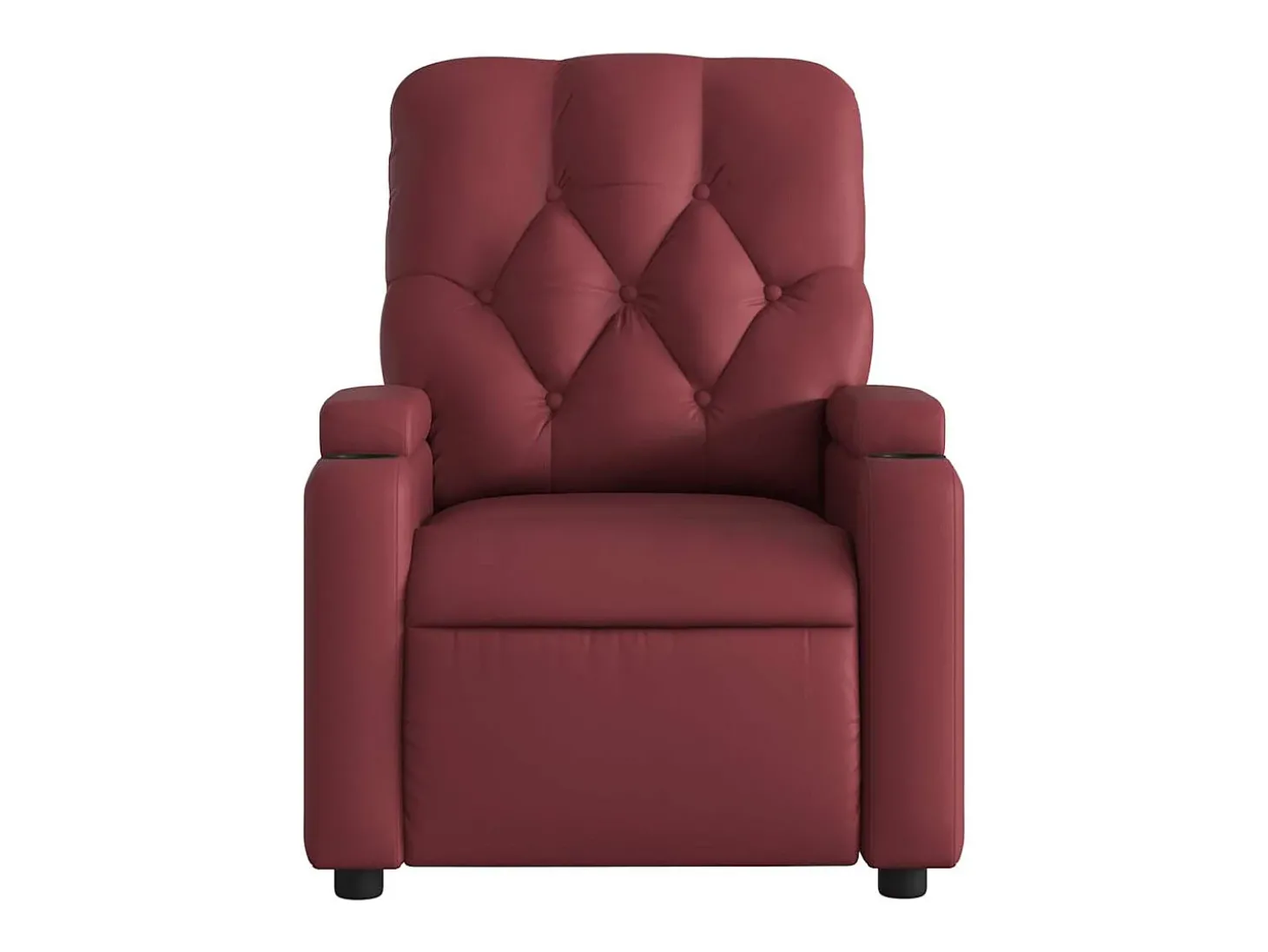 Poltrona massagens reclinável couro artificial vermelho tinto SHL709066