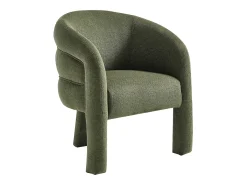 Poltrona moderna em tecido texturizado verde ZELUVA