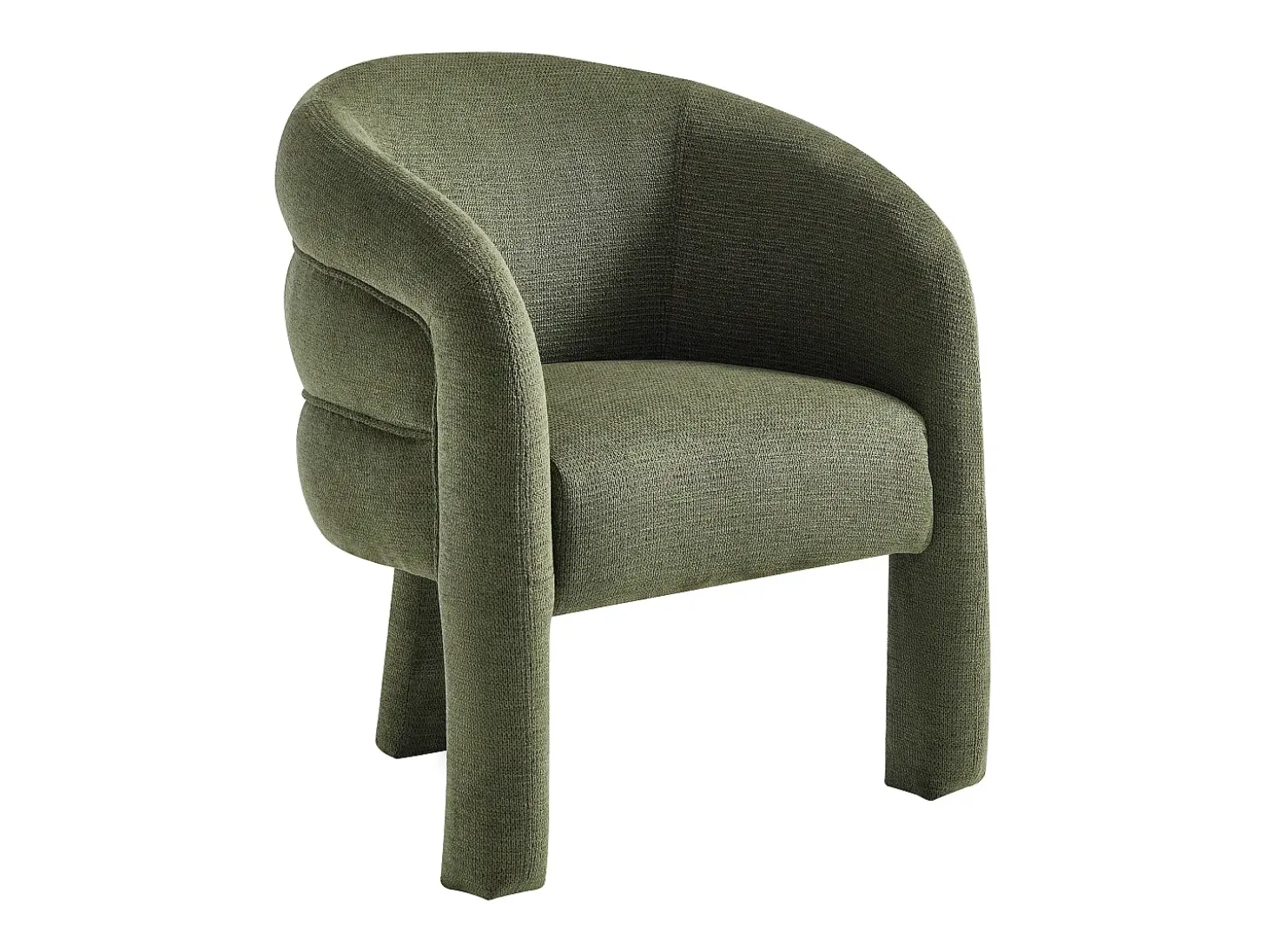 Poltrona moderna em tecido texturizado verde ZELUVA