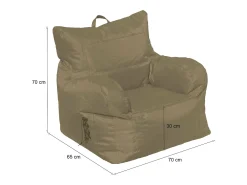 Poltrona Ossidiana, Assento almofadado, Sofá individual de sala, Cadeira com braços, Fabricado em Itália, 75x65 h70 cm, Bege