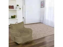Poltrona Ossidiana, Assento almofadado, Sofá individual de sala, Cadeira com braços, Fabricado em Itália, 75x65 h70 cm, Bege