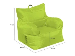 Poltrona Ossidiana, Assento almofadado, Sofá individual de sala, Cadeira com braços, Fabricado em Itália, 75x65 h70 cm, Verde