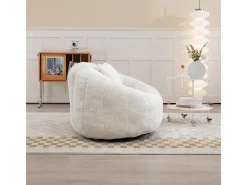 Poltrona Preguiçosa de Chenille - 2 Lugares - com 2 Almofadas - 62cm Profundidade do Assento - Carga Máx. 250kg - Bege