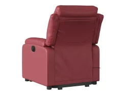Poltrona reclin. elevatória elétrica couro artif vermelho-tinto