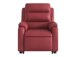 Poltrona reclin. elevatória elétrica couro artif vermelho-tinto
