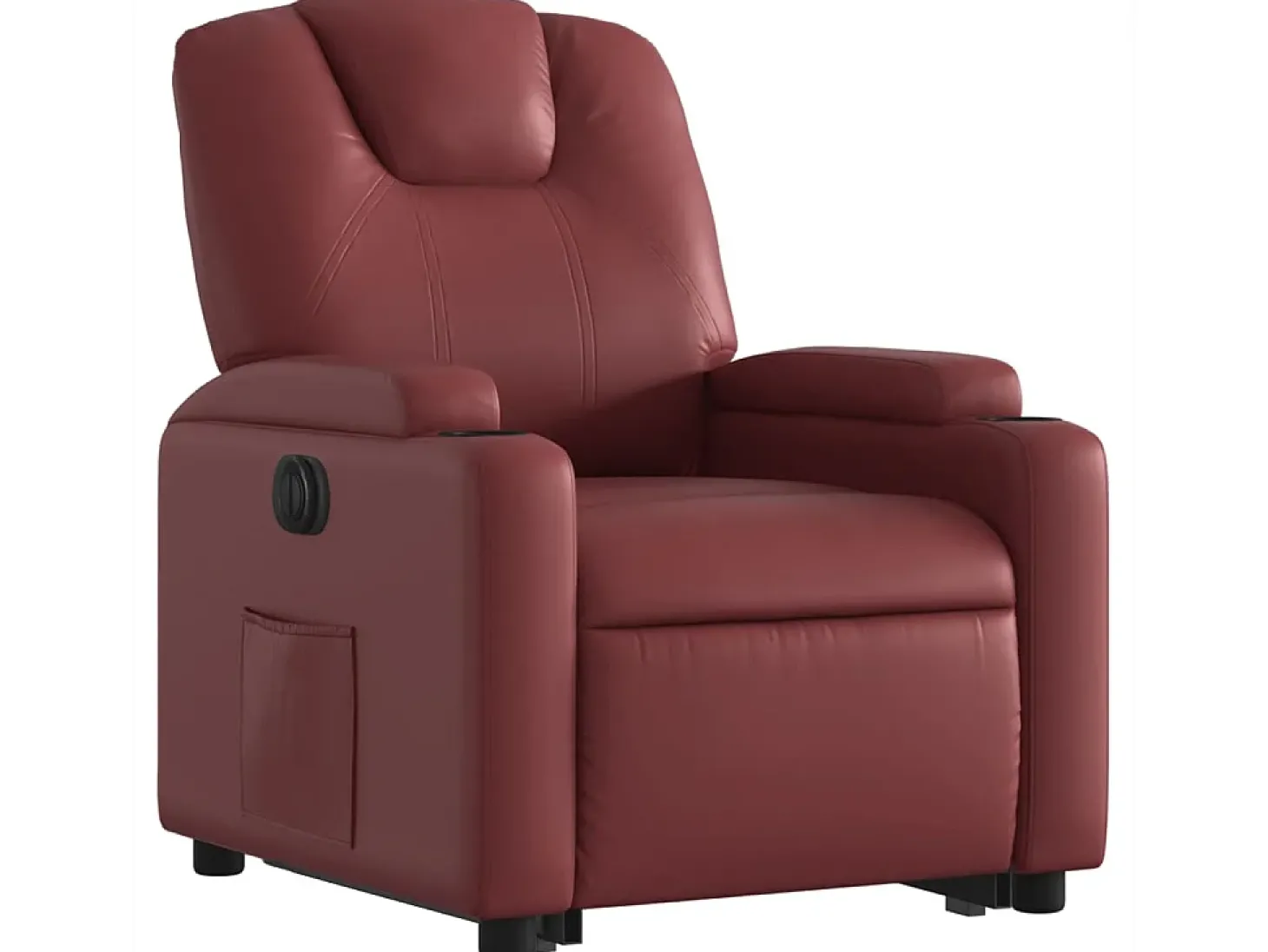 Poltrona reclin. elevatória elétrica couro artif vermelho-tinto PT594888