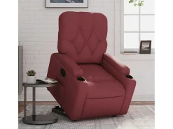 Poltrona reclin. elevatória elétrica couro artif vermelho-tinto SHL366106