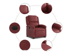 Poltrona reclin. elevatória elétrica couro artif vermelho-tinto SHL13110