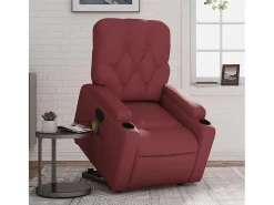 Poltrona reclin. elevatória elétrica couro artif vermelho-tinto SHL713038