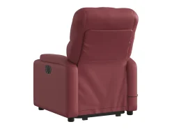 Poltrona reclin. elevatória elétrica couro artif vermelho-tinto