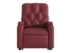 Poltrona reclin. elevatória elétrica couro artif vermelho-tinto