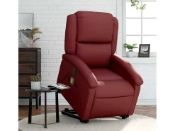 Poltrona reclin. elevatória elétrica couro artif vermelho-tinto SHL299854