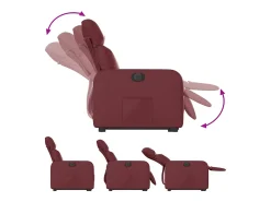 Poltrona reclin. elevatória elétrica couro artif vermelho-tinto SHL723625