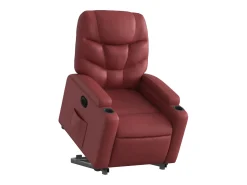 Poltrona reclin. elevatória elétrica couro artif vermelho-tinto SHL74493