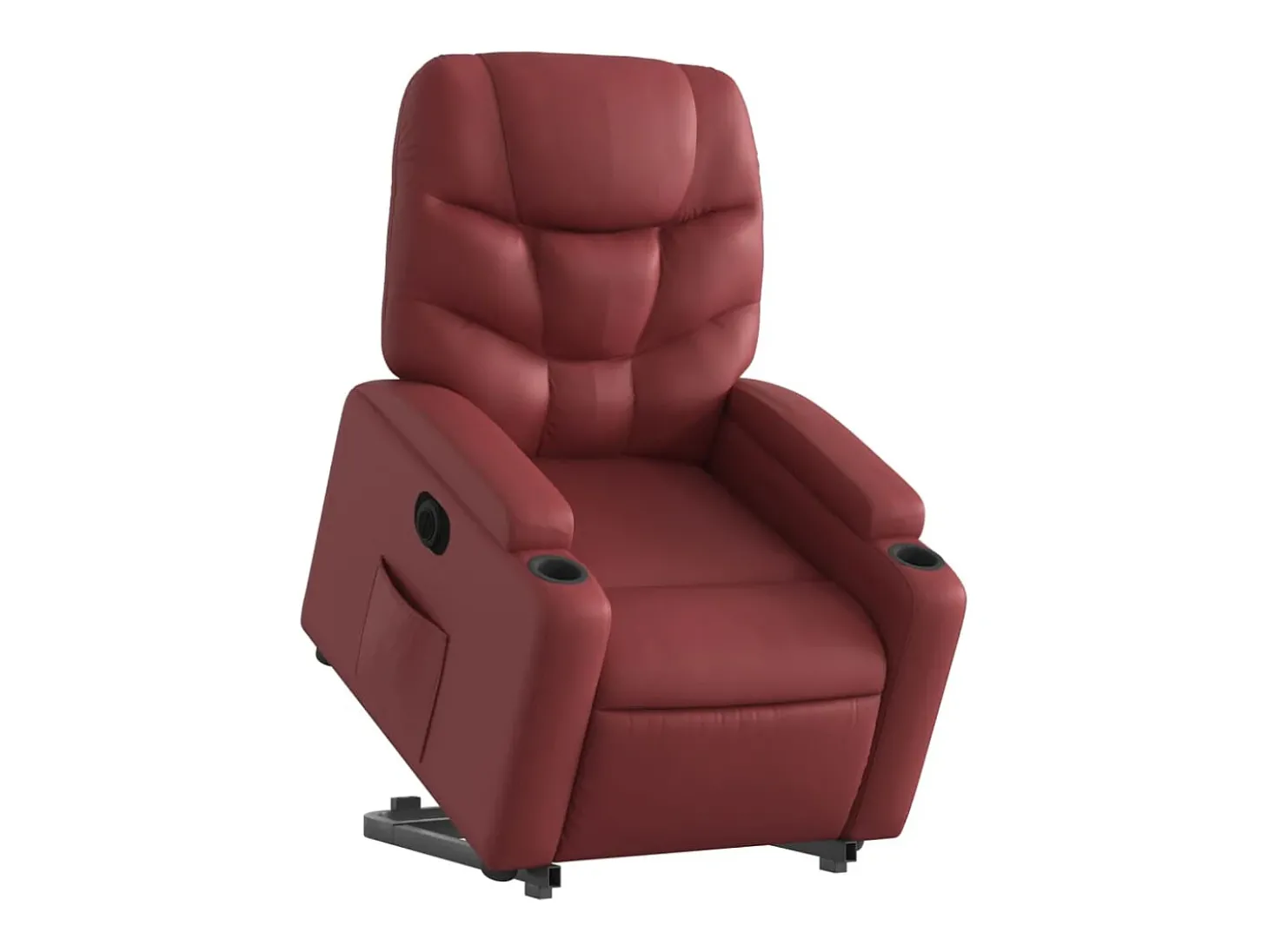 Poltrona reclin. elevatória elétrica couro artif vermelho-tinto SHL74493