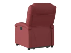 Poltrona reclin. elevatória elétrica couro artif vermelho-tinto