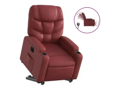 Poltrona reclin. elevatória elétrica couro artif vermelho-tinto PT896932