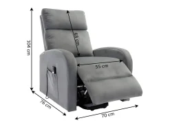 Poltrona Reclinavel Electronica Irene, Sofá de 1 lugar, Cinza
