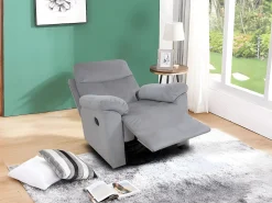 Poltrona Reclinavel Manual Texas, Sofá de 1 lugar, Cinza