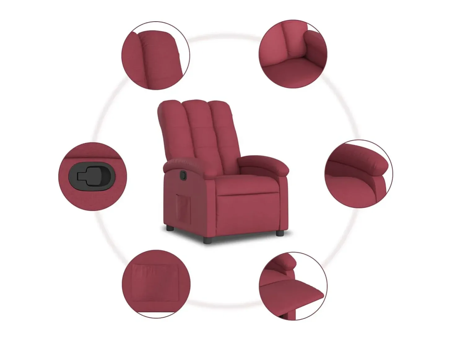 Poltrona Reclinável | Poltrona Confortável Relax tecido vermelho tinto SHL876379