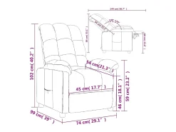 Poltrona Reclinável | Poltrona Confortável Relax tecido cinzento-escuro SHL429187