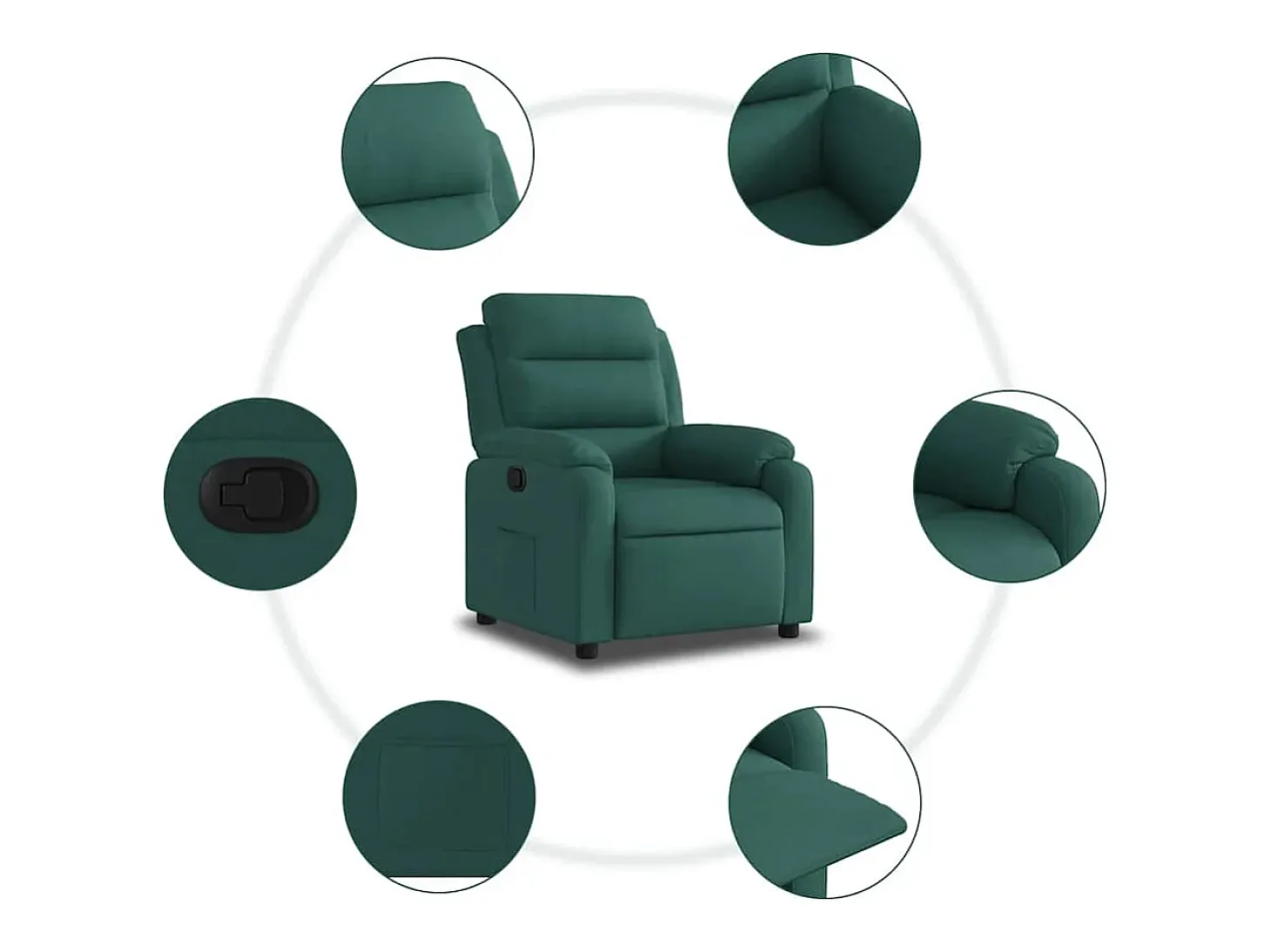 Poltrona Reclinável | Poltrona Confortável Relax tecido verde-escuro SHL212955
