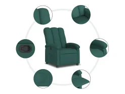 Poltrona Reclinável | Poltrona Confortável Relax tecido verde-escuro SHL438438