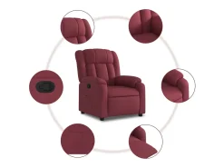 Poltrona Reclinável | Poltrona Confortável Relax tecido vermelho tinto SHL514963
