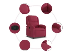 Poltrona Reclinável | Poltrona Confortável Relax veludo vermelho tinto SHL634783