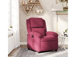 Poltrona Reclinável | Poltrona Confortável Relax veludo vermelho tinto SHL634783