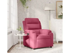 Poltrona Reclinável | Poltrona Confortável Relax veludo vermelho tinto SHL537040