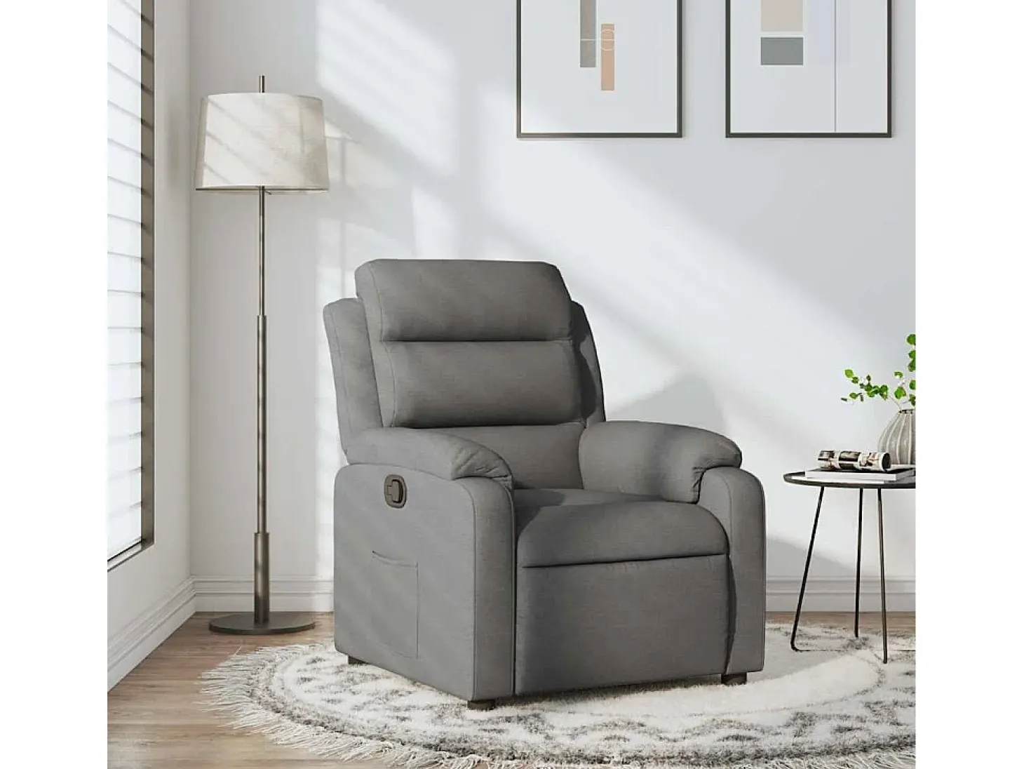 Poltrona Reclinável | Poltrona Confortável Relax tecido cinzento-escuro SHL386958