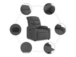 Poltrona Reclinável | Poltrona Confortável Relax tecido cinzento-escuro SHL360752