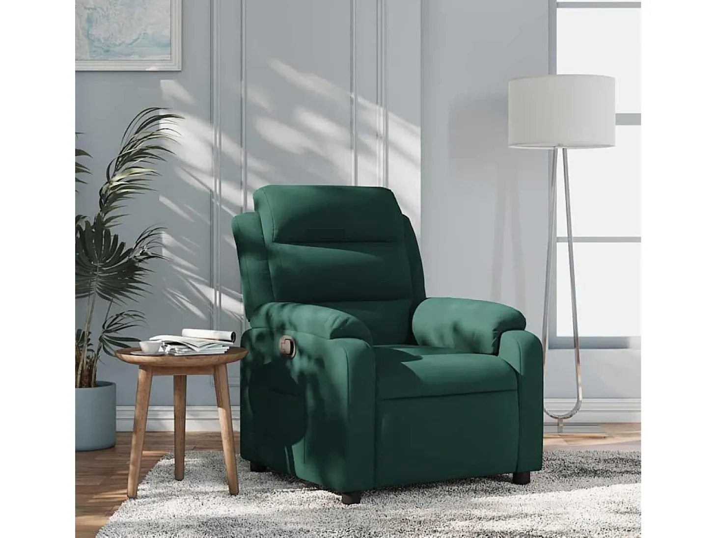 Poltrona Reclinável | Poltrona Confortável Relax veludo verde-escuro SHL839009
