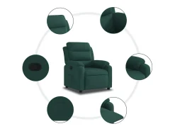Poltrona Reclinável | Poltrona Confortável Relax veludo verde-escuro SHL839009